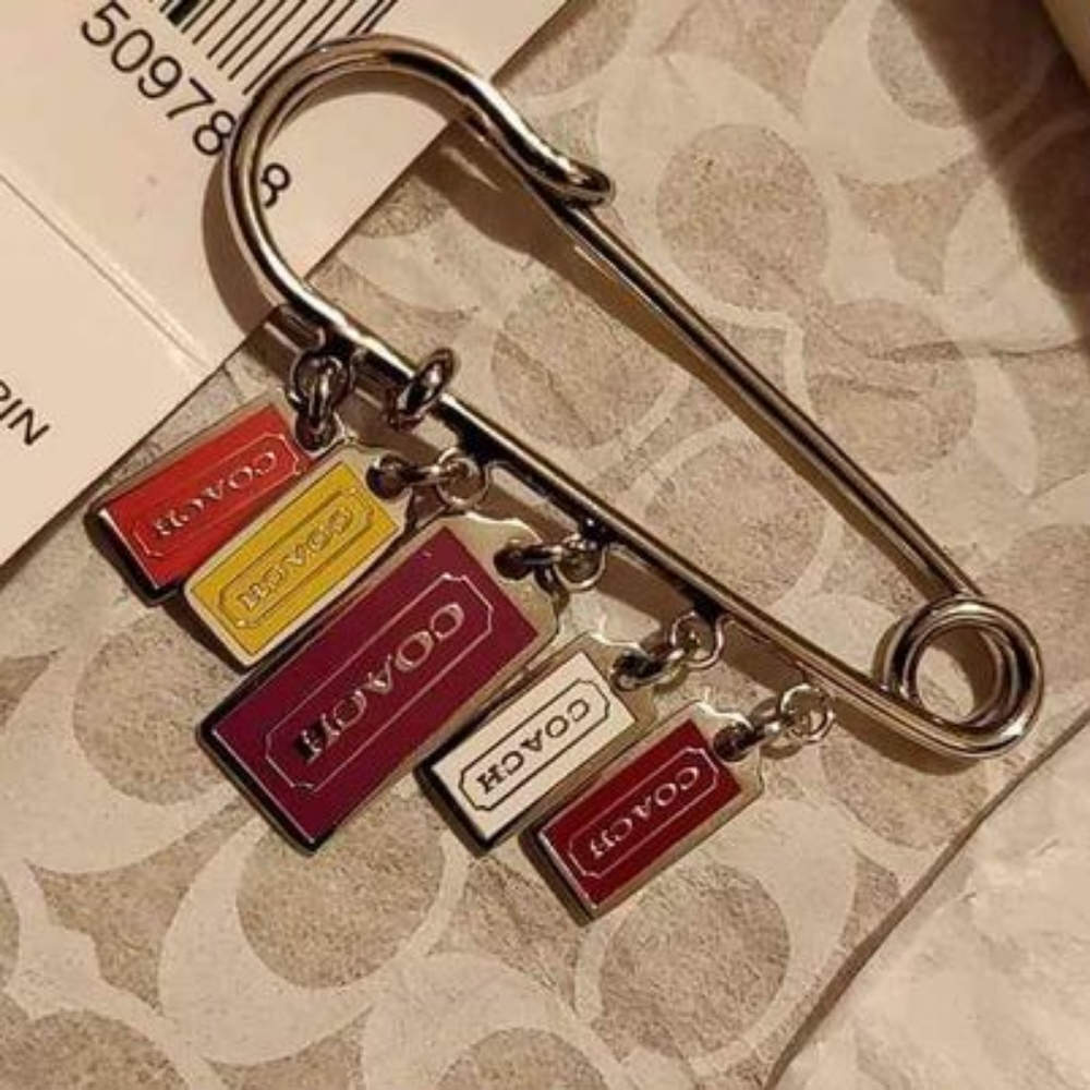 Authentic COACH "Kilt Pin", titled﻿ "Colors of COACH" (Safety Pin Brooche)